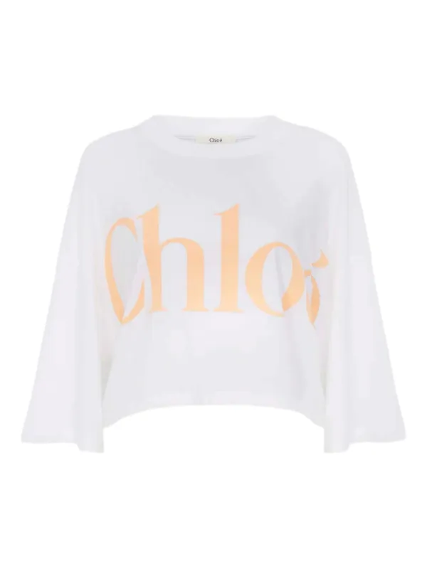 ★関税込み★ Chloe WHITE COTTON T-SHIRT Chloé Oversized Logo T Shirt In Cotton Jersey | Chloé US