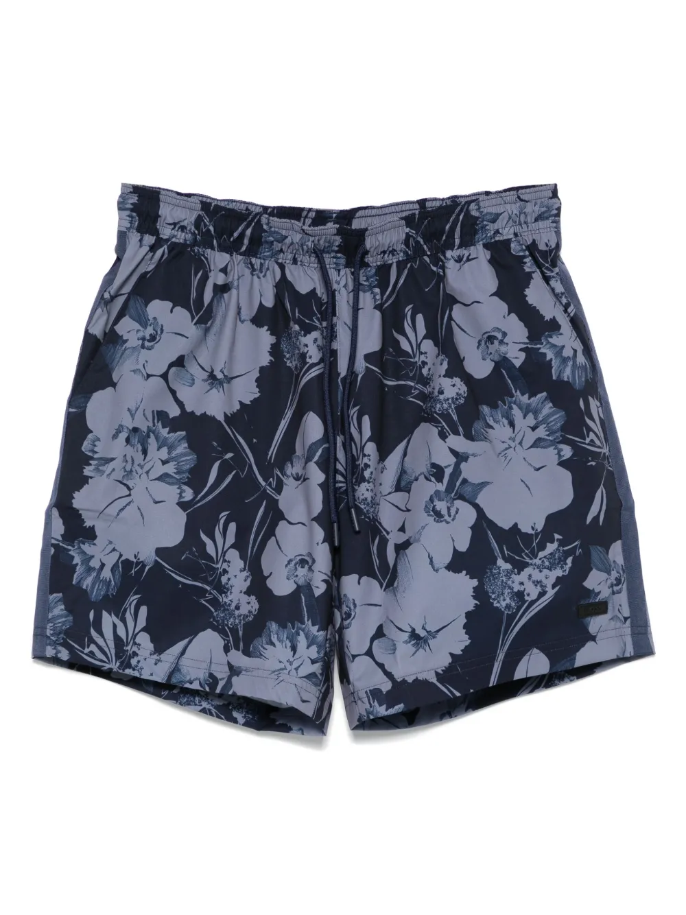 BOSS Zwembroek met bloemenprint Blauw