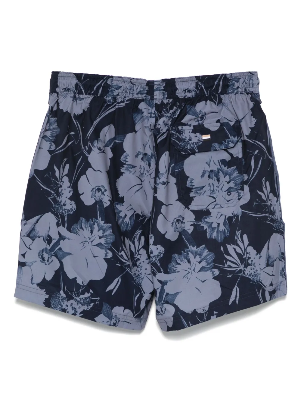 BOSS Zwembroek met bloemenprint Blauw
