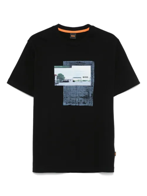 T-shirt en jersey de coton - BOSS - Modalova