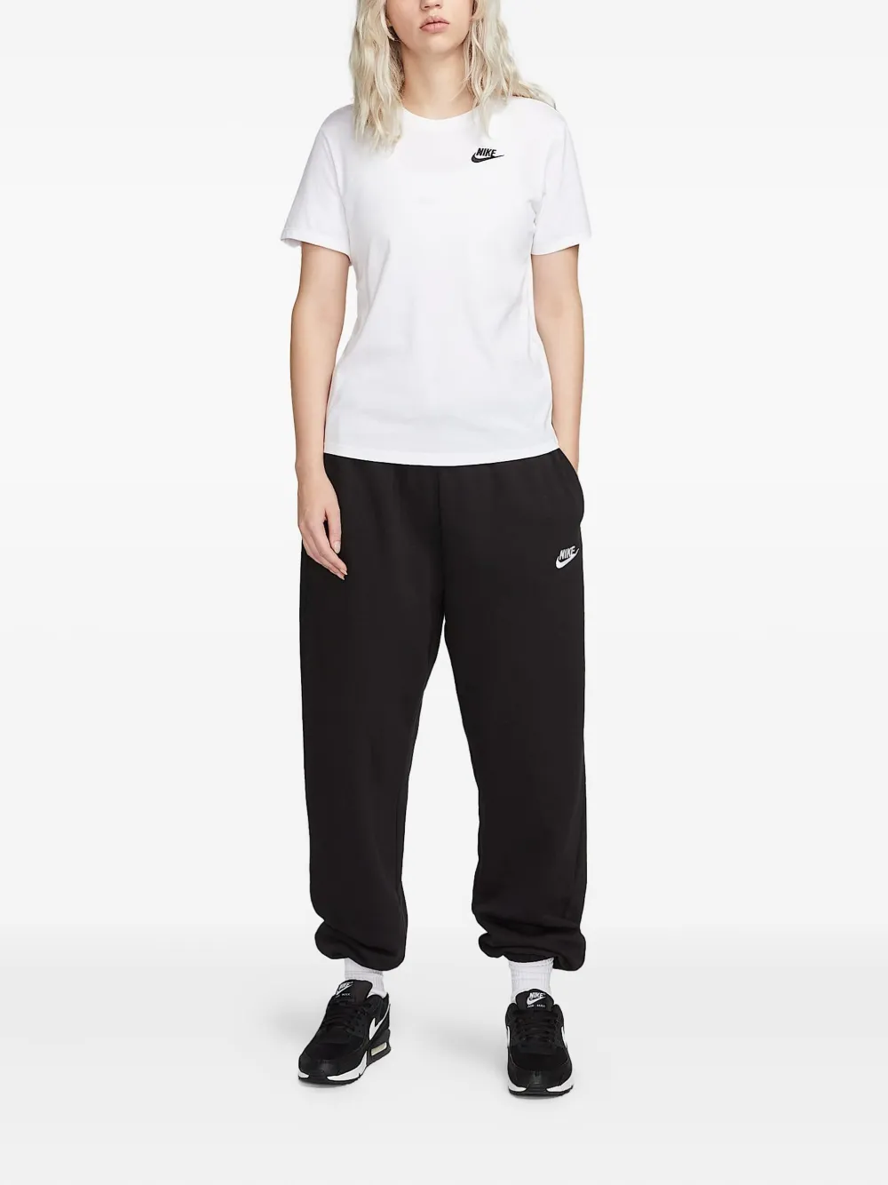 Nike logo-embroidered cotton t-shirt Wit