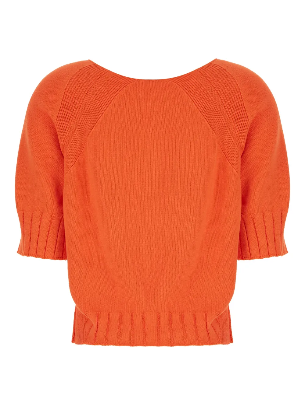 Malo Geribbelde trui met raglanmouwen Oranje