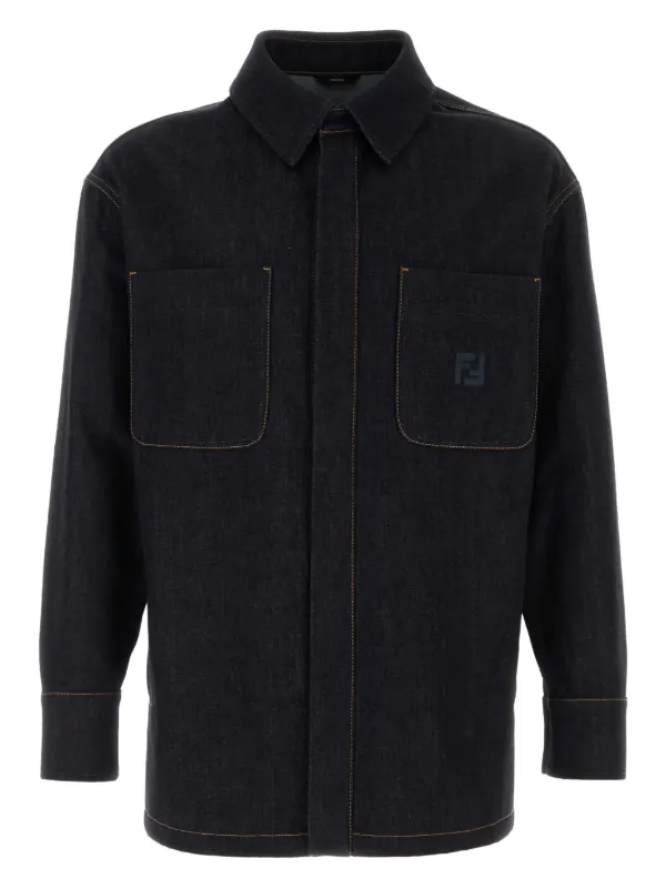 Fendi Denim Shirt Jacket in Blue