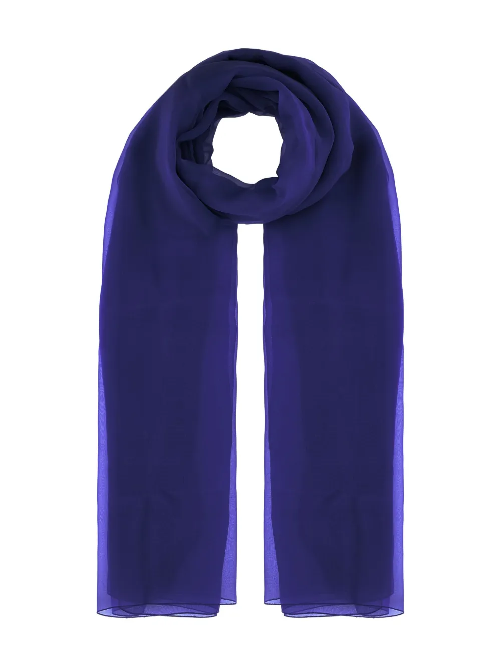 Alberta Ferretti Sheer Silk Scarf Lightweight Rectangular Shape In Blue