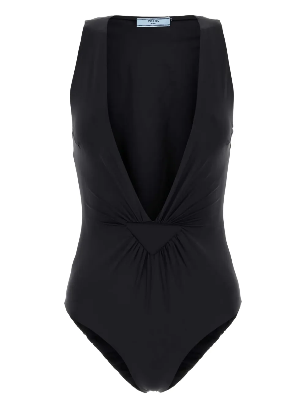 Prada Badpak met V-hals Zwart