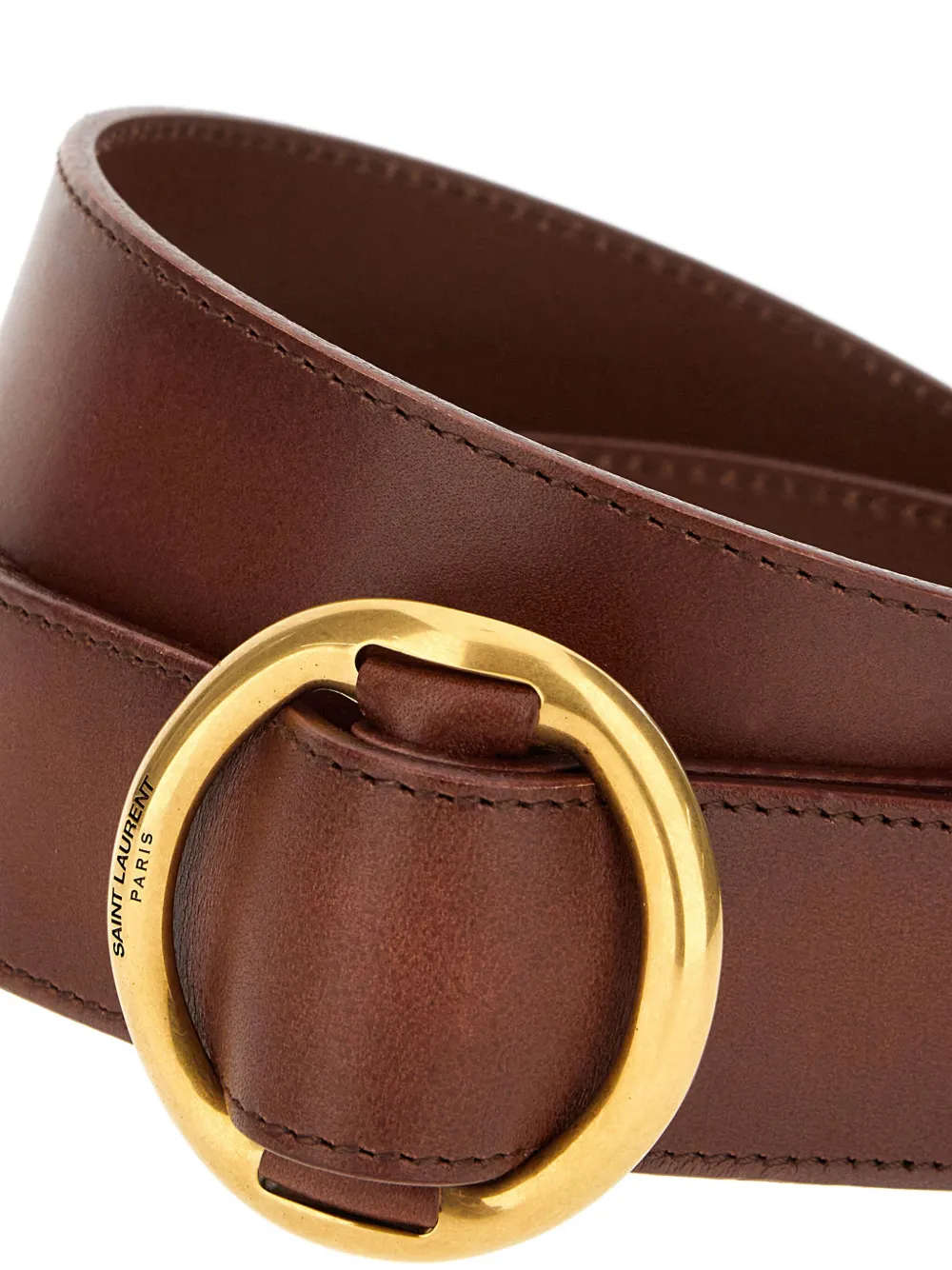 Saint Laurent Leren riem Bruin