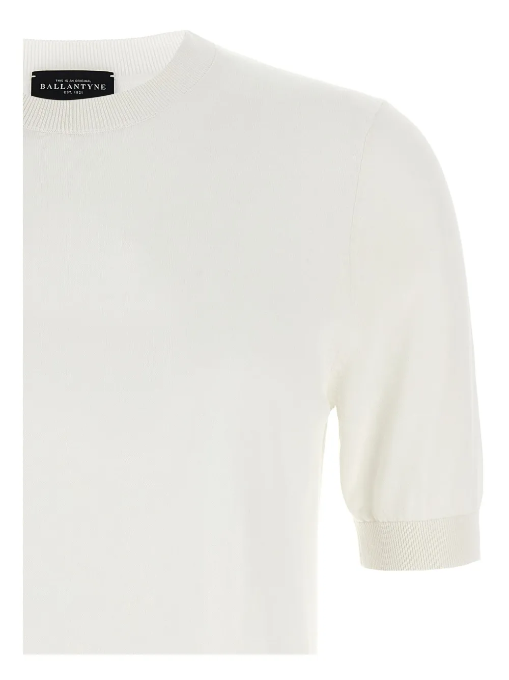 Ballantyne Knit Crew Neck T-shirt In White