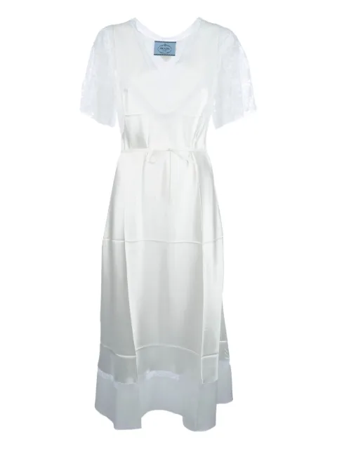 Prada lace-panels midi dress