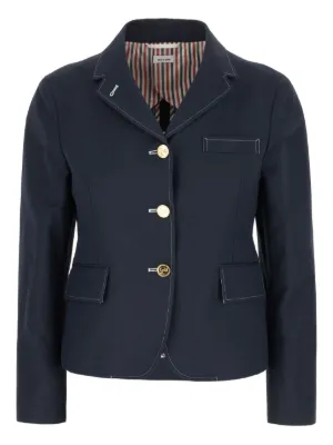 ジャケット THOM BROWNE WOMENS DOUBLE-BREASTED JACKET THOM BROWNE Double-breasted cotton-twill blazer | THE OUTNET