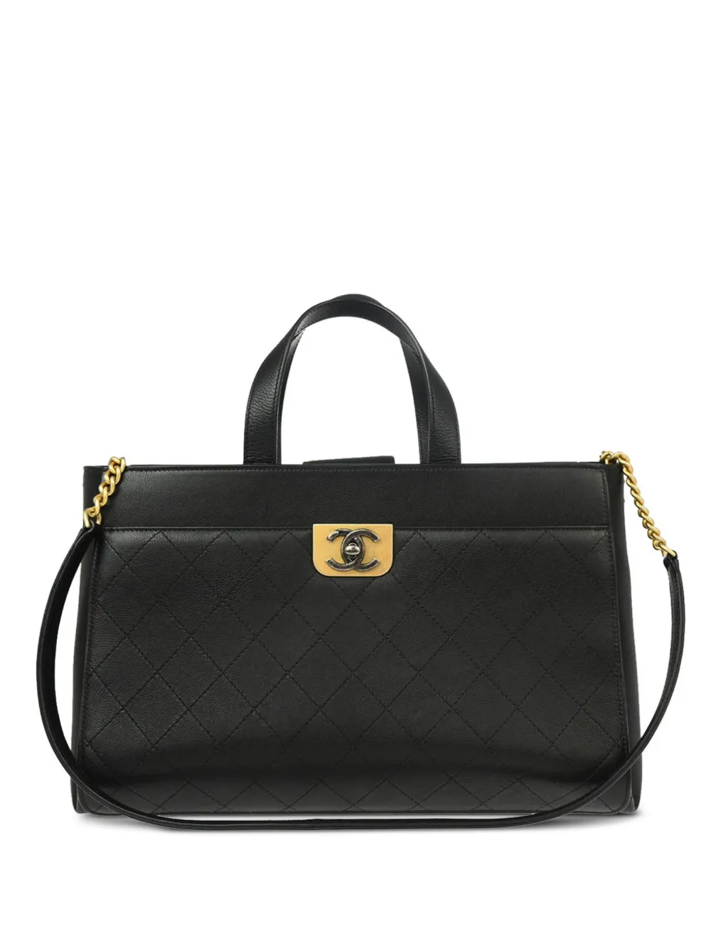 CHANEL Pre-Owned 2016 キルティング ハンドバッグ - ブラック CHANEL Pre-Owned 2016 キルティング ハンドバッグ - ブラック