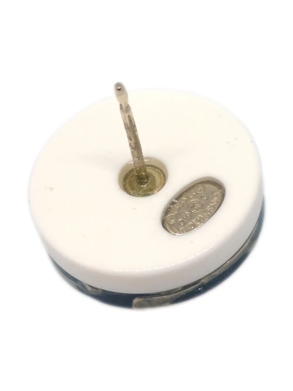 Pre-owned Chanel 2019 Cc Stud Earrings In White
