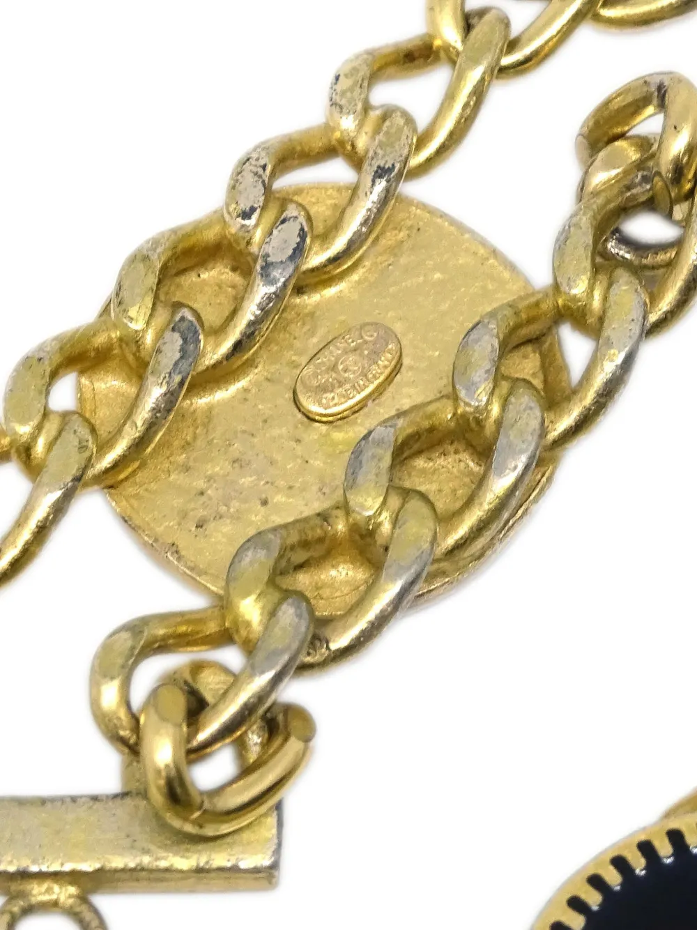 Pre-owned Chanel 2001 Double-chain Bracelet In Gold