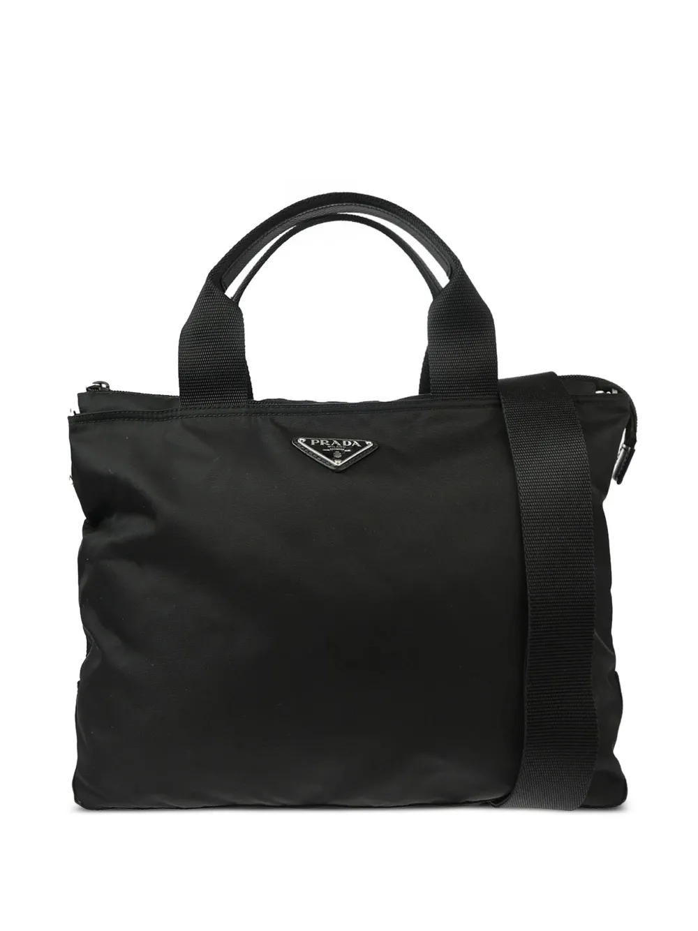 Prada Pre-Owned tote con logo triangular 2010 | negro | Image 1