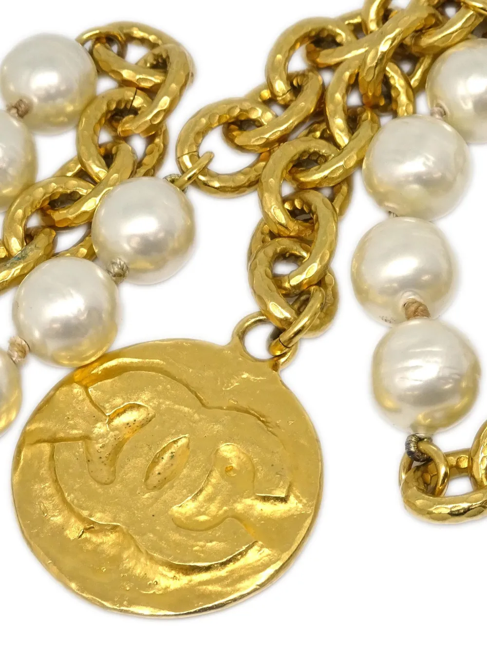 Pre-owned Chanel 1995 Chain Belt In Gold