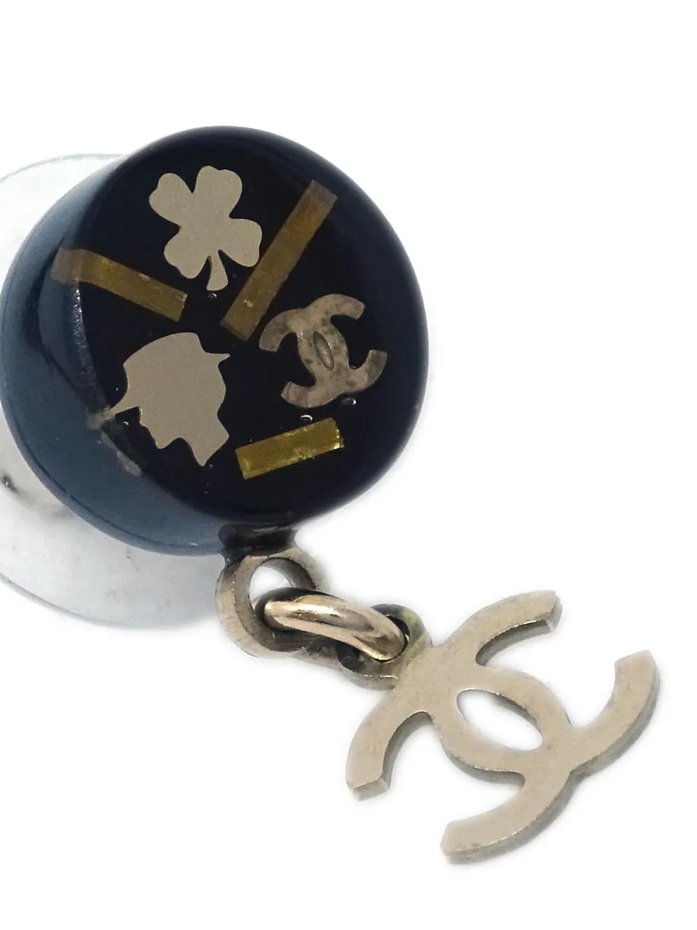Pre-owned Chanel 2006 Cc Dangle Earrings In Gold
