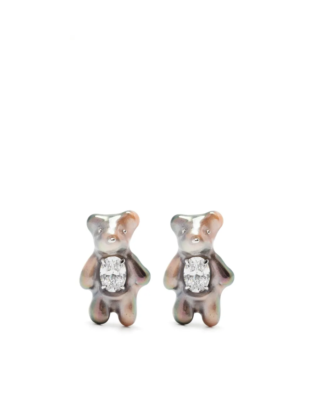YVMIN aretes con dije de oso | rosado | Image 1