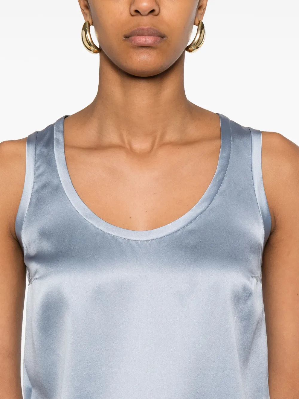 Brunello Cucinelli Satijnen tanktop Blauw