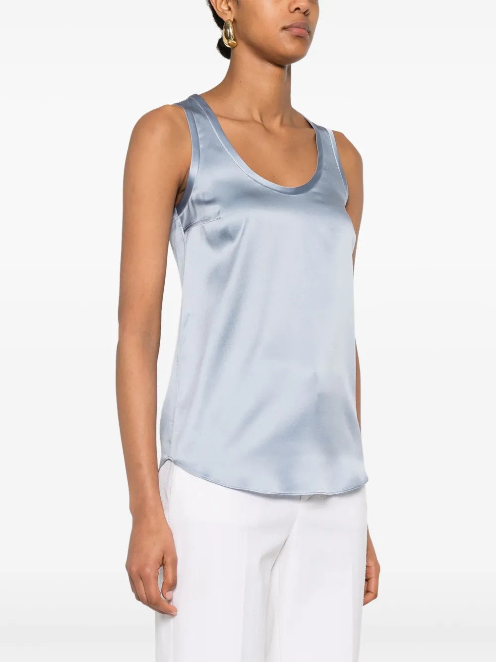 Brunello Cucinelli Satijnen tanktop Blauw