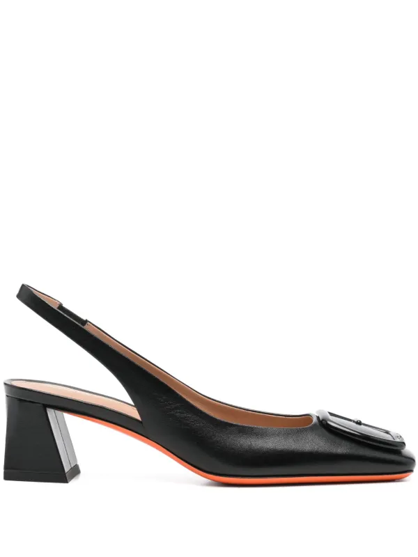 Santoni 55mm Leather Pumps in Black