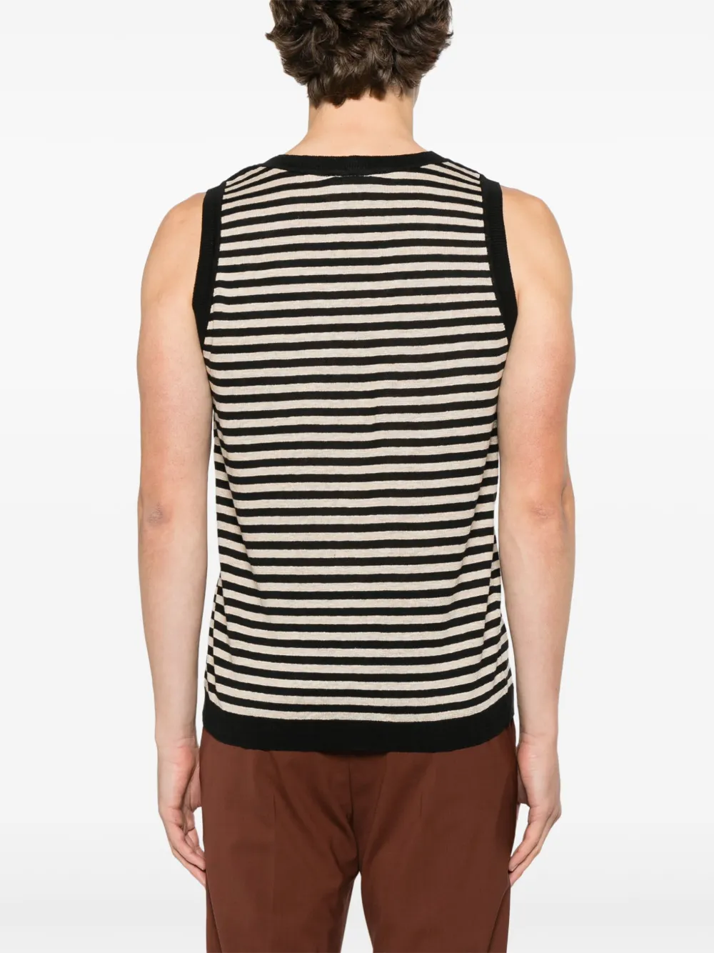 Lardini Gestreepte tanktop Zwart