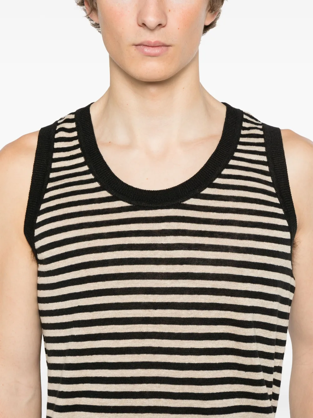 Lardini Gestreepte tanktop Zwart