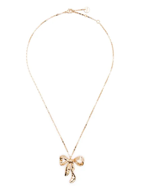 Self-Portrait Mottled Bow Pendant necklace