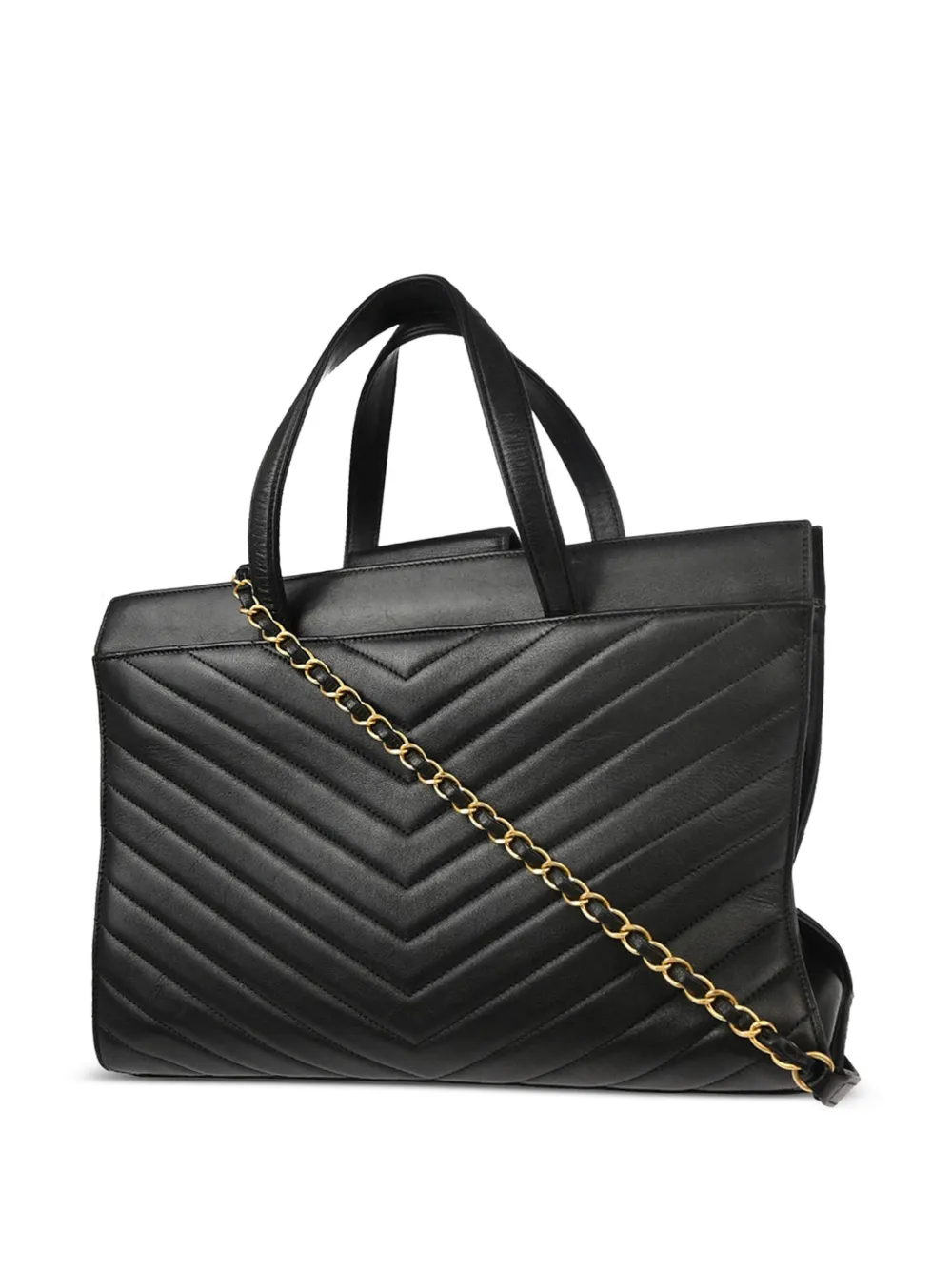 CHANEL 2017 CHEVRON-QUILTED TOTE BAG