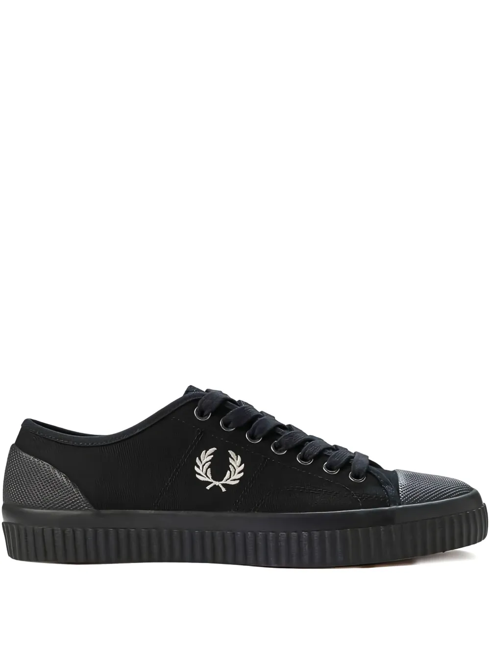 Fred Perry Canvas Sneakers With Logo Embroidery In Black