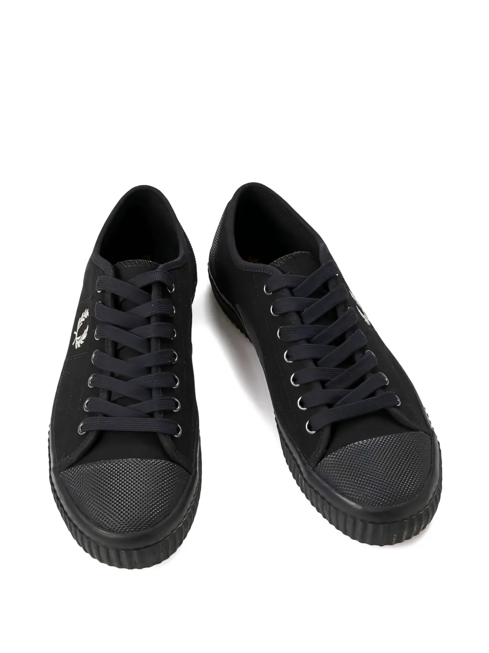 Fred Perry Canvas Sneakers With Logo Embroidery In Black