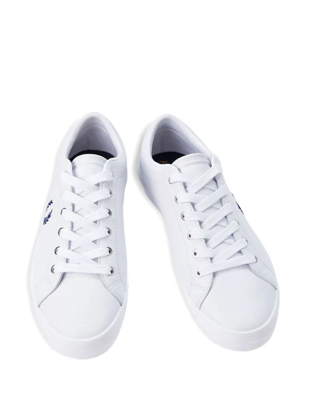 Fred Perry logo-embroidery leather sneakers Wit