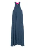 Merci patterned-jacquard maxi dress - Blue