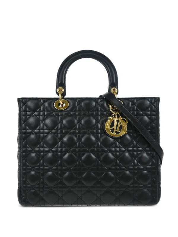 Christian Dior Pre-Owned 2010 Lady Dior Cannage Tote Bag