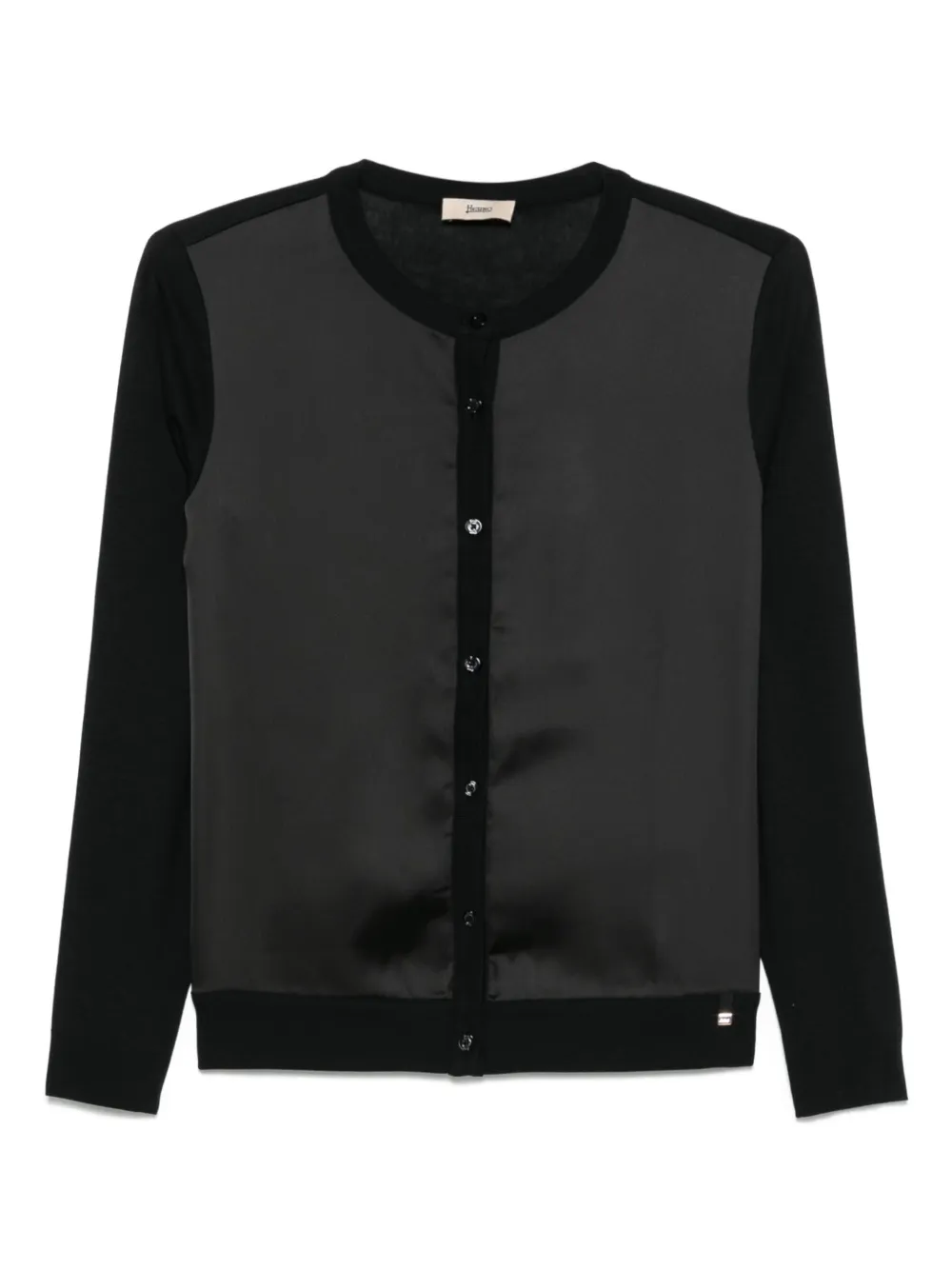 Herno cárdigan con panel satinado | negro | Image 1