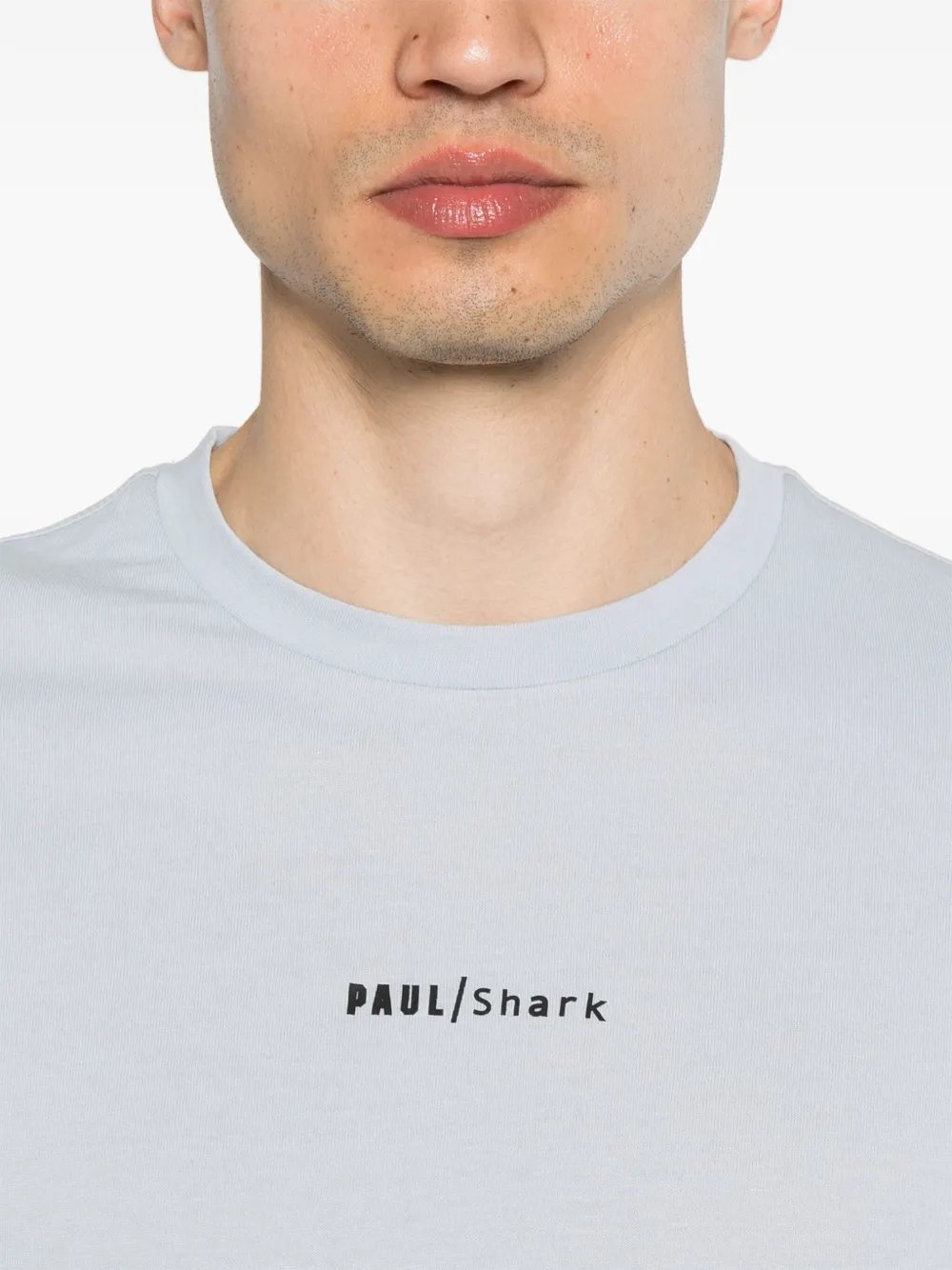 Paul & Shark T-shirt met rubberen logo Blauw