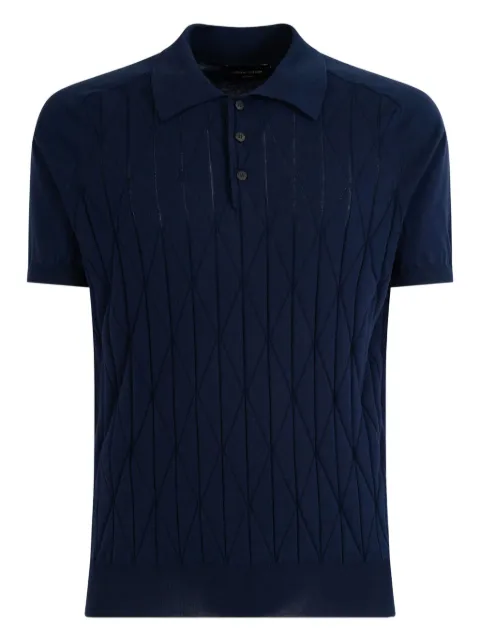 Roberto Collina diamond-pattern polo shirt