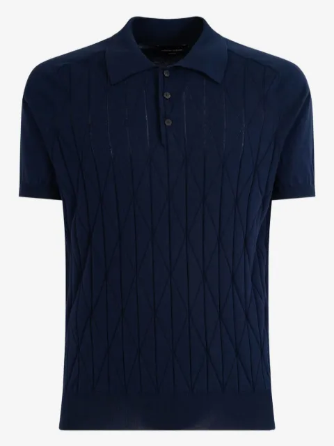 Roberto Collina diamond-pattern polo shirt