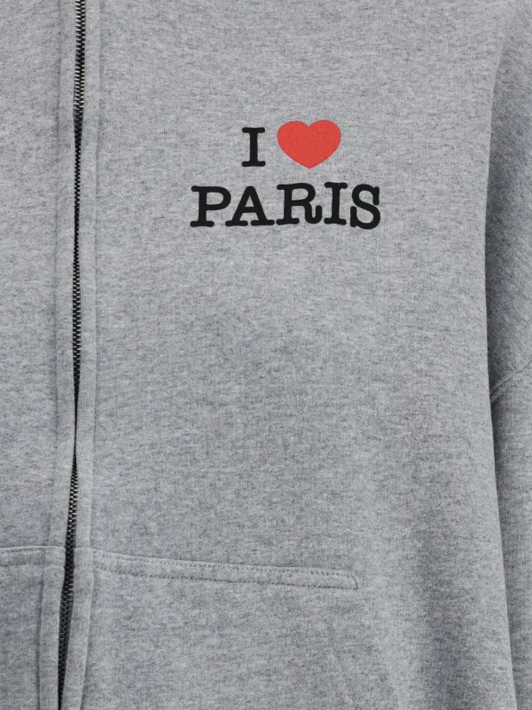 BALENCIAGA I LOVE PARIS コットン スウェット パーカー ロゴ BALENCIAGA】I LOVE PARIS & BALENCIAGA ZIP-UP フーディー