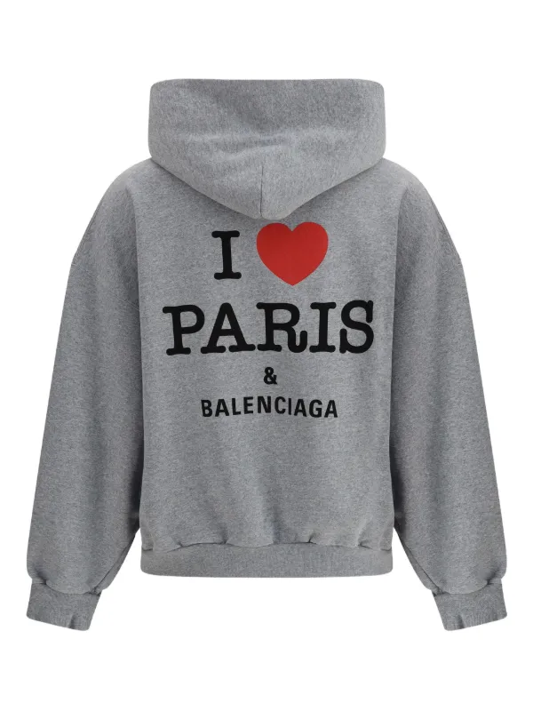 BALENCIAGA＊I LOVE PARIS & BALENCIAGA フーディー Balenciaga I Love Paris zip-up Hoodie | Grey | FARFETCH