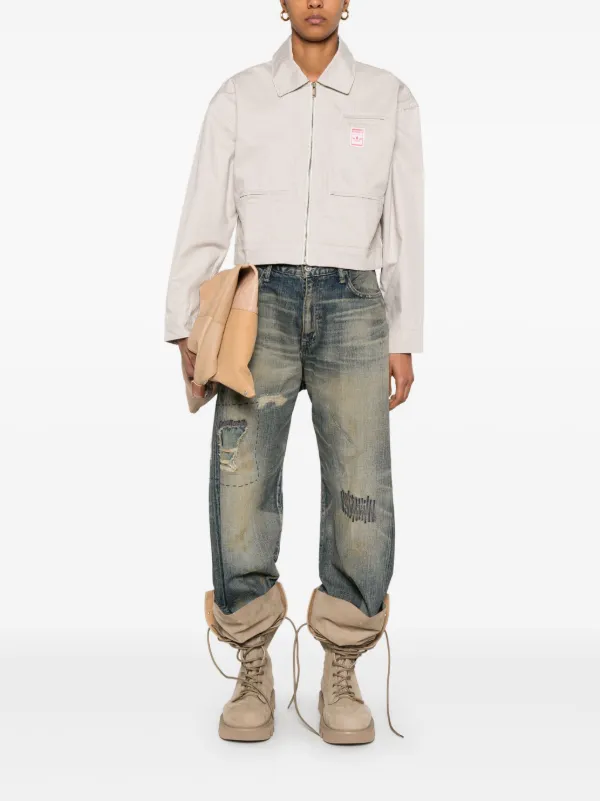 Adidas AOP Cropped Jacket | Neutrals | FARFETCH JO