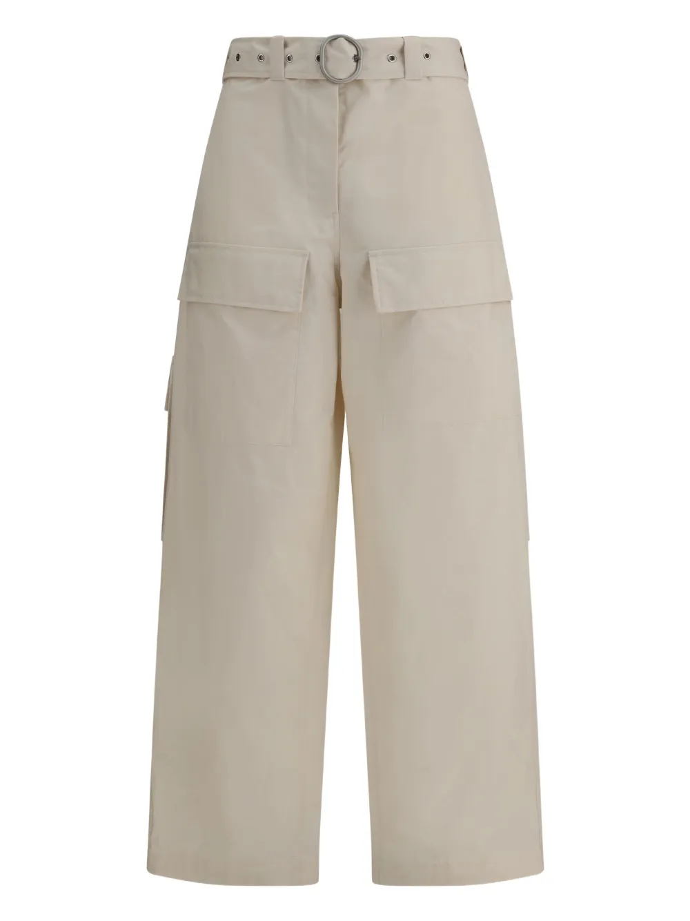 Shop Jil Sander Cotton Cargo Trousers In Neutrals