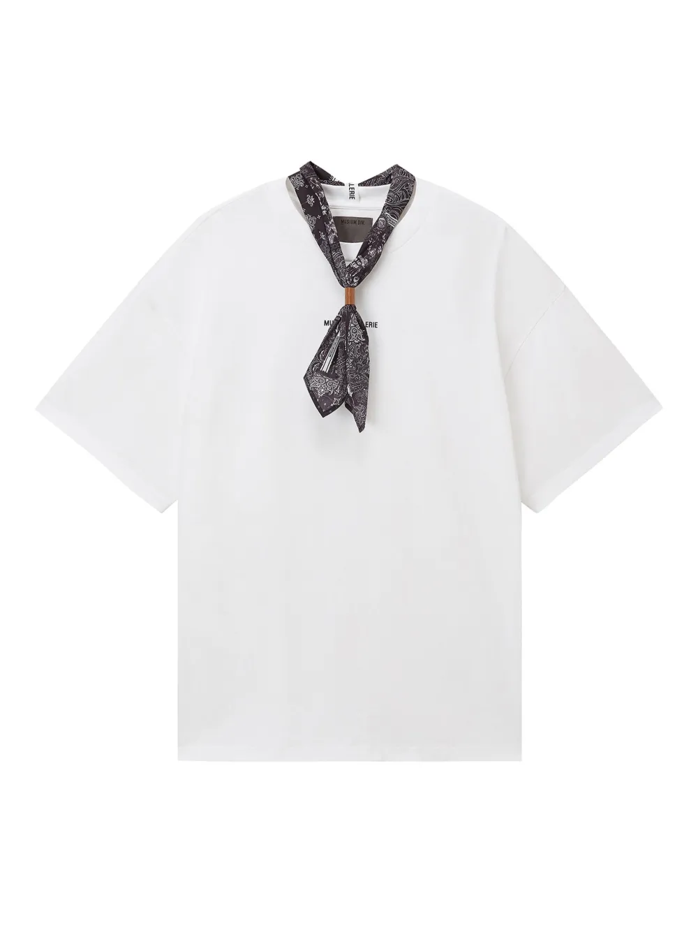 Musium Div. Oversized T-shirt met sjaaldetail Wit