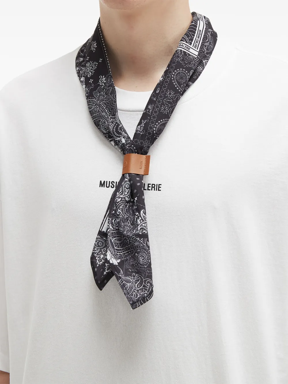 Musium Div. Oversized T-shirt met sjaaldetail Wit
