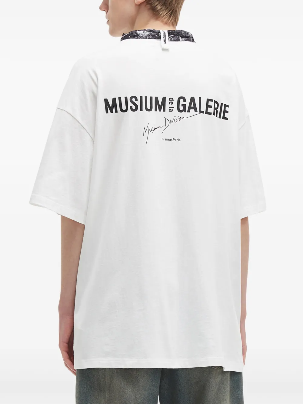 Musium Div. Oversized T-shirt met sjaaldetail Wit