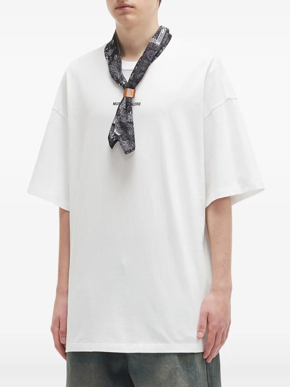 Musium Div. Oversized T-shirt met sjaaldetail Wit