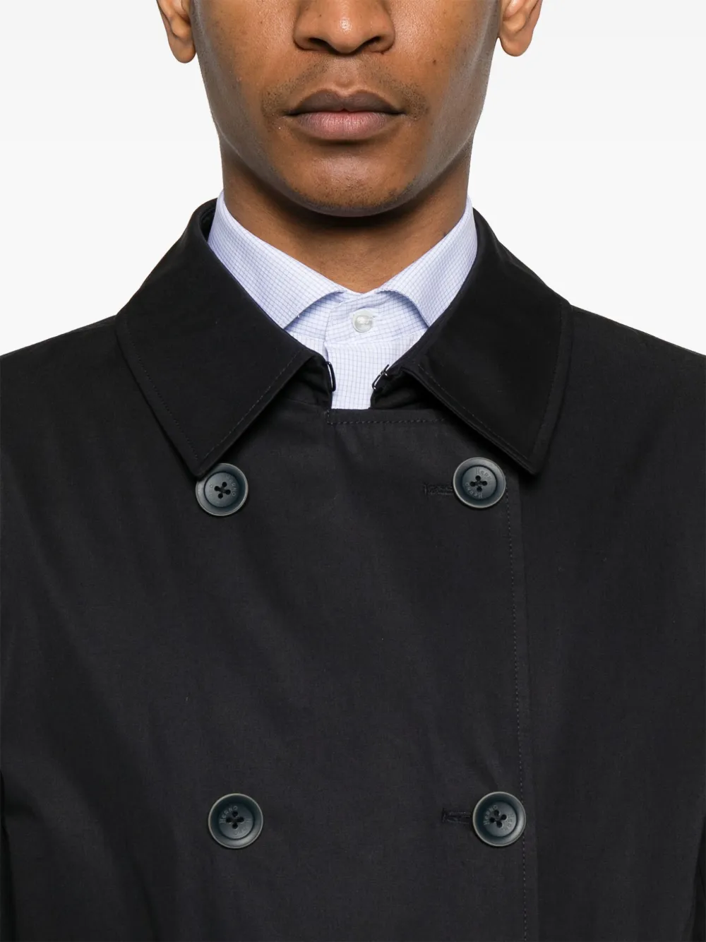 Herno Trenchcoat met verborgen sluiting Blauw