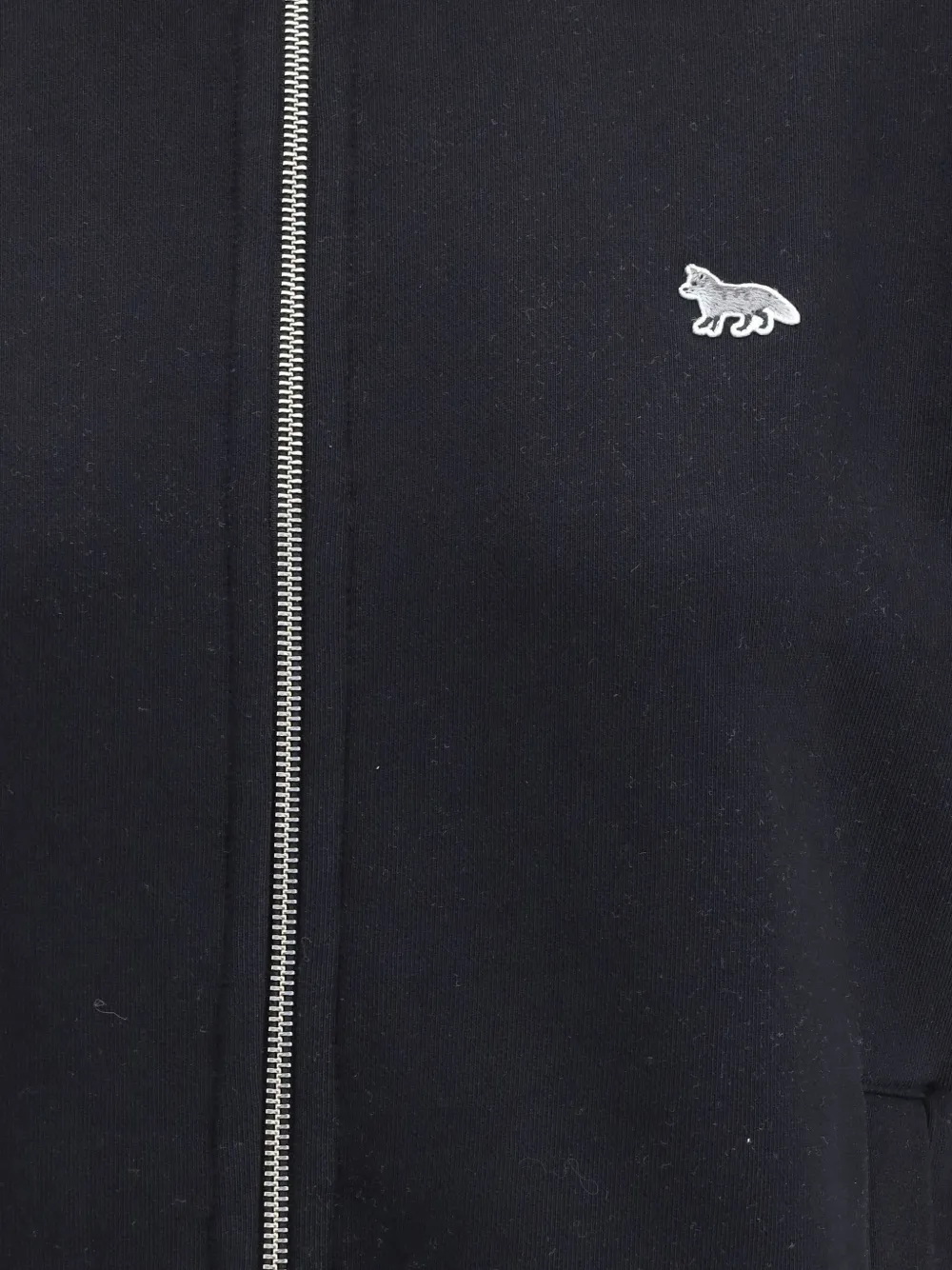 Maison Kitsuné Sweater met logopatch en rits Zwart