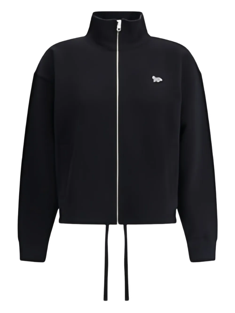 Maison Kitsuné Sweater met logopatch en rits Zwart