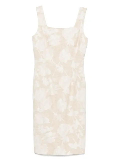 Blugirl vestido midi con motivo floral en jacquard
