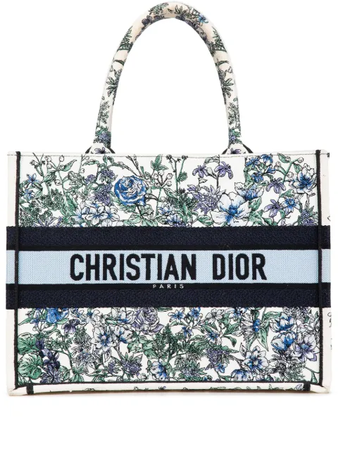 Christian Dior Pre-Owned 2023 Medium Canvas Embroidered Flowers Book tote bag