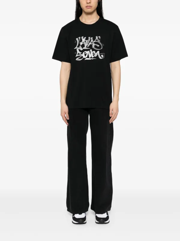 Agnès b. graphic-print T-shirt | Black | FARFETCH GE